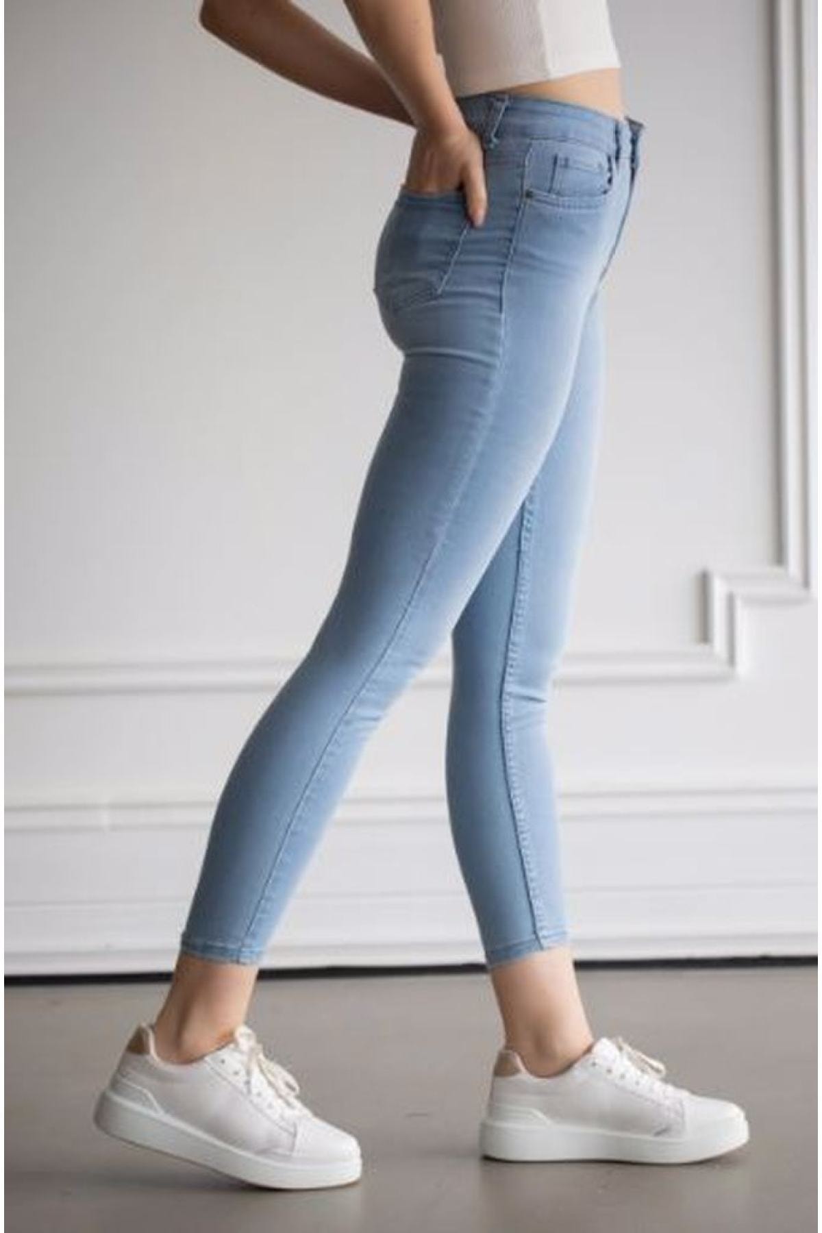 Mia High Waist Trousers Ice Blue
