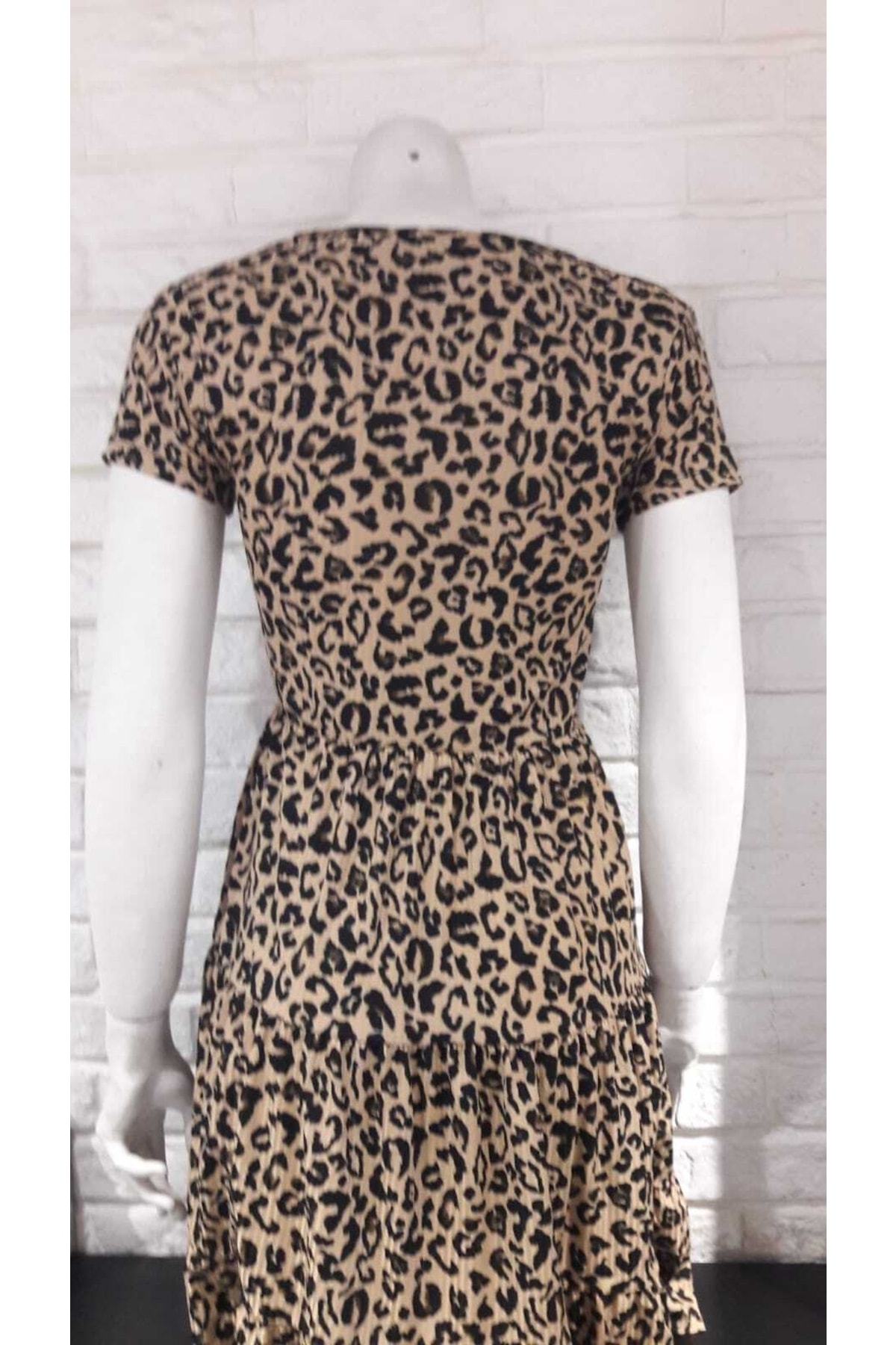 Double Breasted Collar Elastic Waist Dress